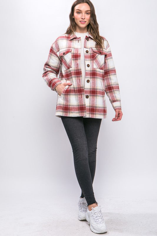 Sherpa Lined Plaid Jacket