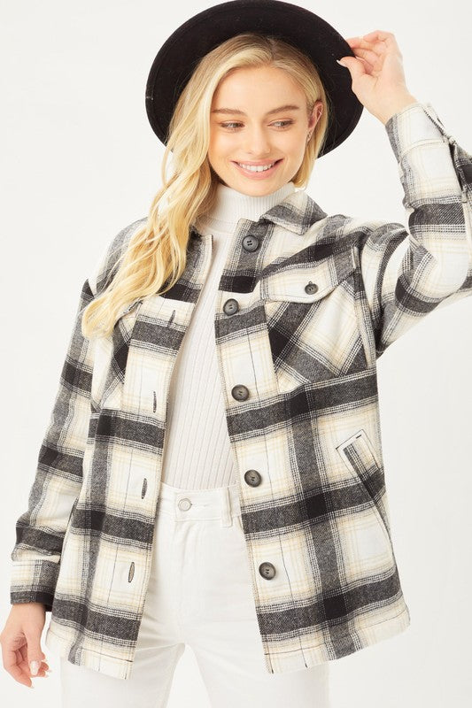 Sherpa Lined Plaid Jacket