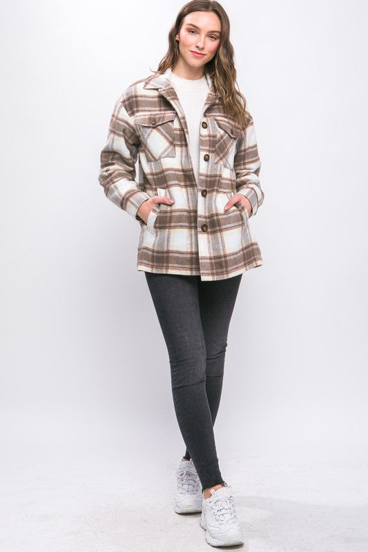 Sherpa Lined Plaid Jacket