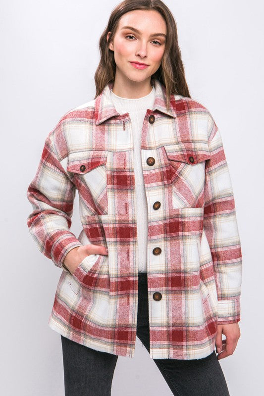 Sherpa Lined Plaid Jacket