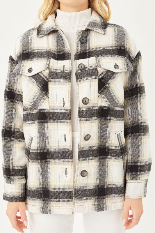 Sherpa Lined Plaid Jacket