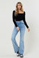 Double Button High Waisted Flare Jeans