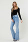 Double Button High Waisted Flare Jeans