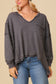 Thermal High Low V-Neck Oversized Top