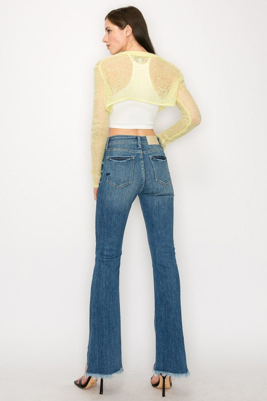 Split Hem Boot Cut Jeans