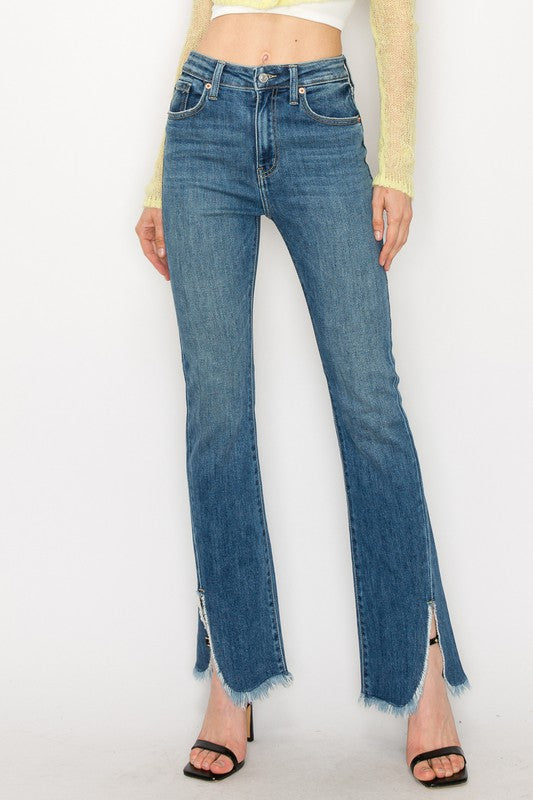 Split Hem Boot Cut Jeans