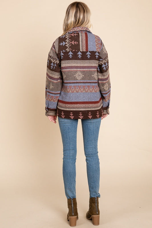 Aztec Jacket - Blue Mix