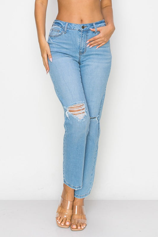 High Rise Straight Leg Jeans