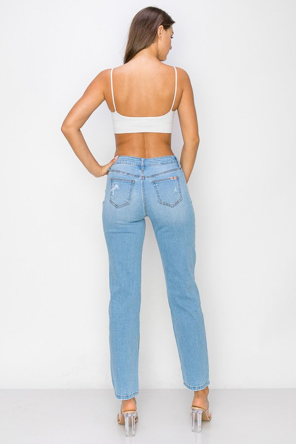 High Rise Straight Leg Jeans